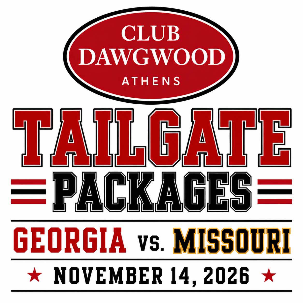 UGA vs. Missouri Tailgate Packages 2026