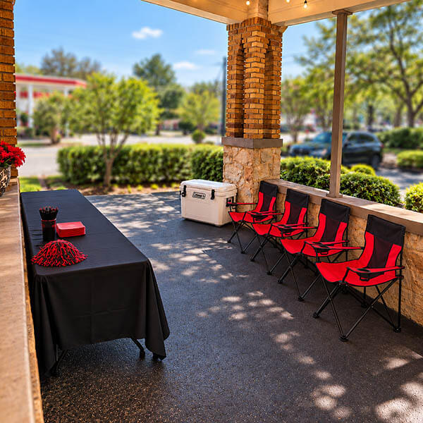 Club Dawgwood Portico private tailgate
